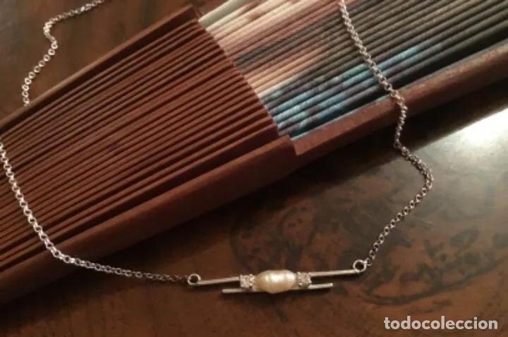 Joyeria: GARGANTILLA DE PLATA DE LEY CON PERLA DE R&Iacute;O Y CIRCONITAS - Foto 4