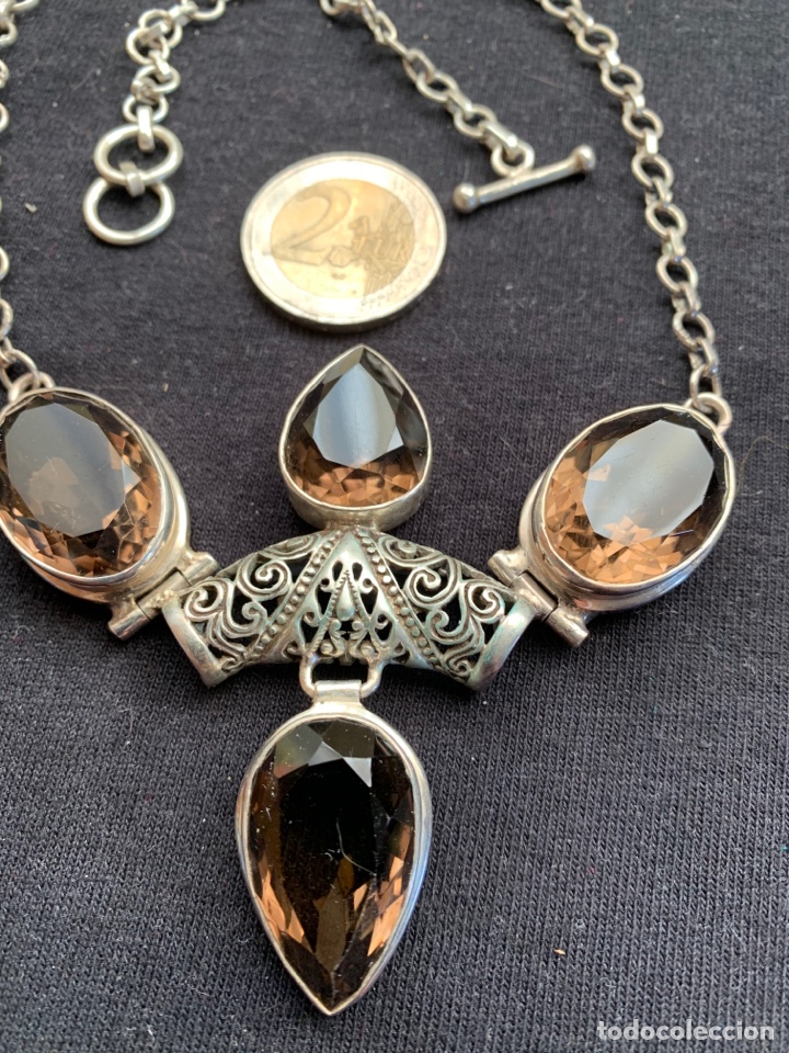 Joyeria: Collar de plata y cuarzo ahumado - Foto 2