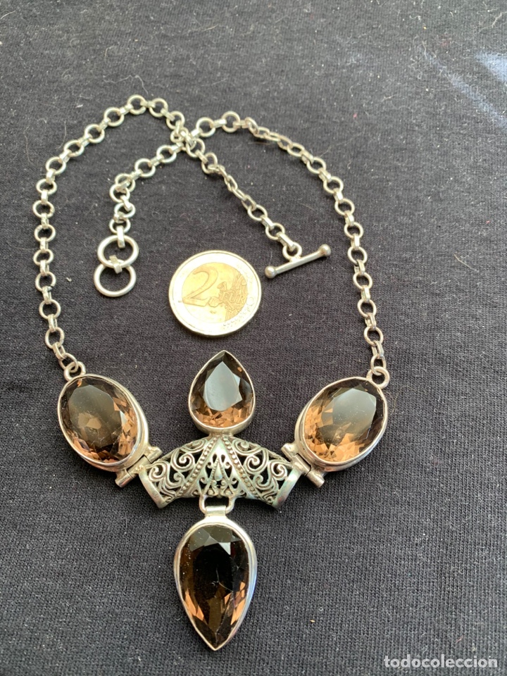 Joyeria: Collar de plata y cuarzo ahumado - Foto 1