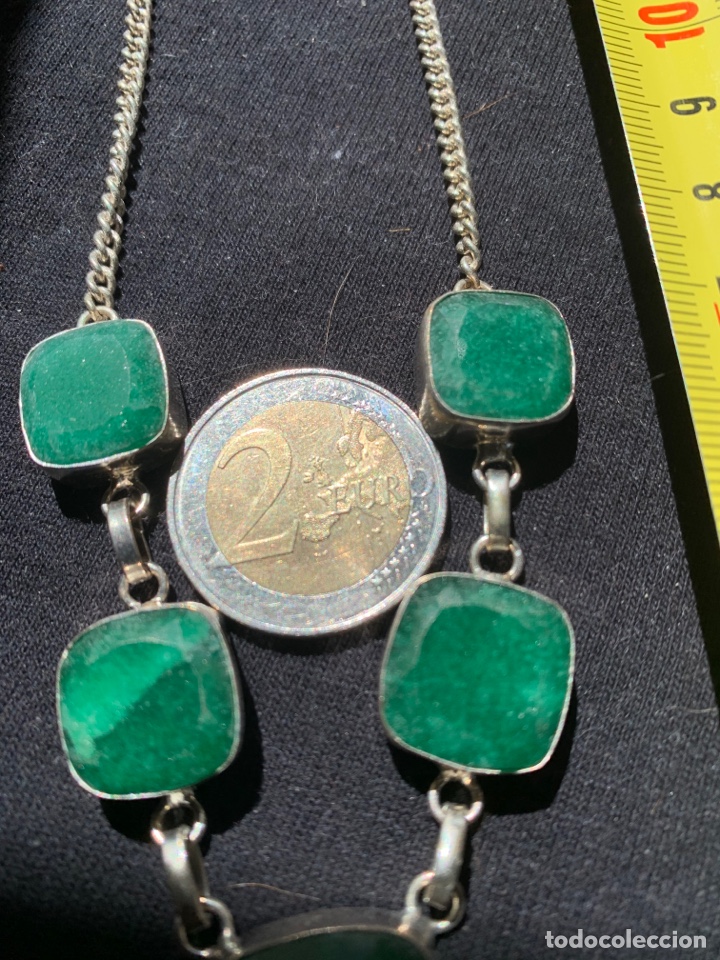 Joyeria: Gargantilla de plata con crisoprasas verdes - Foto 2