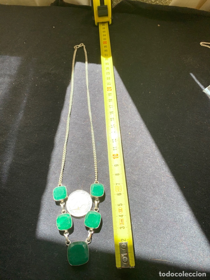 Joyeria: Gargantilla de plata con crisoprasas verdes - Foto 1