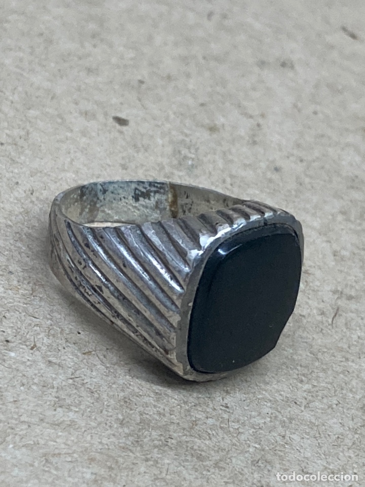 Joyeria: Anillo de plata y &oacute;nix tipo sello antiguo Ref:S18 - Foto 1