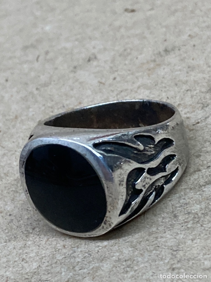 Joyeria: Anillo de plata con resina negra Ref:S18 - Foto 1