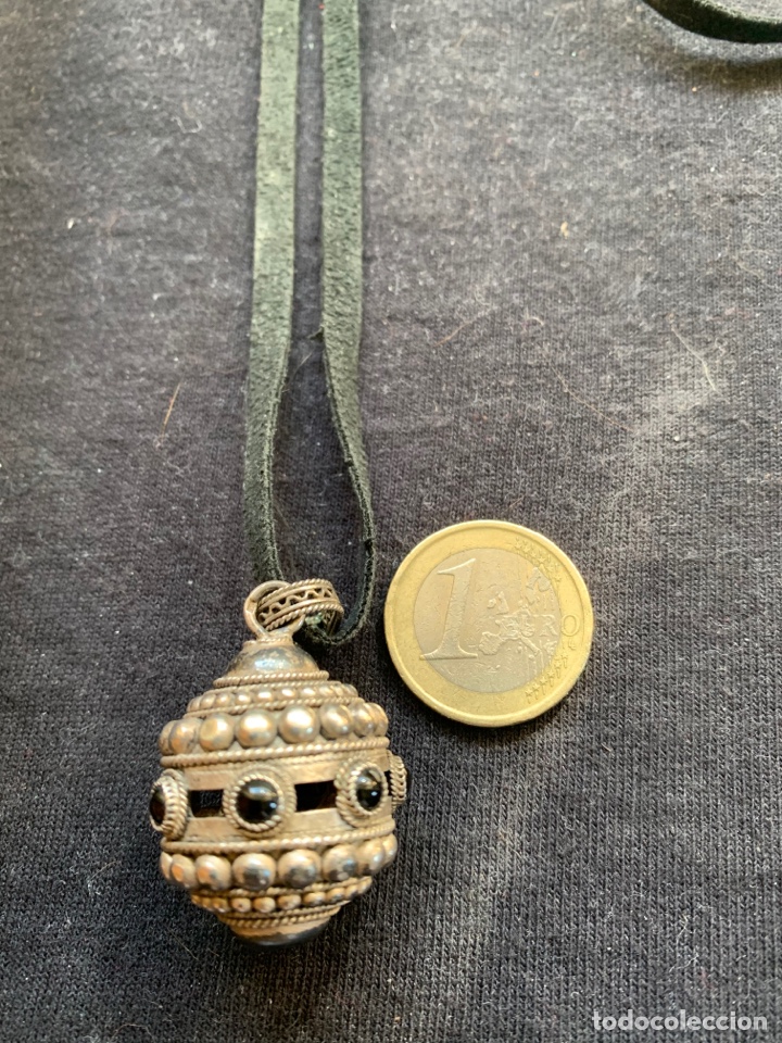 Joyeria: Colgante en plata con &oacute;nix en cord&oacute;n negro largo - Foto 2
