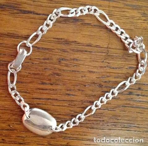 Joyeria: PULSERA DE PLATA DE LEY. VINTAGE. PLACA GRABABLE - Foto 1