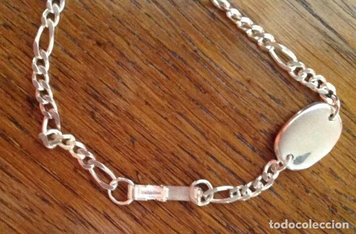 Joyeria: PULSERA DE PLATA DE LEY. VINTAGE. PLACA GRABABLE - Foto 3