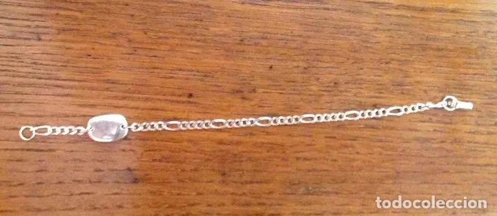 Joyeria: PULSERA DE PLATA DE LEY. VINTAGE. PLACA GRABABLE - Foto 4
