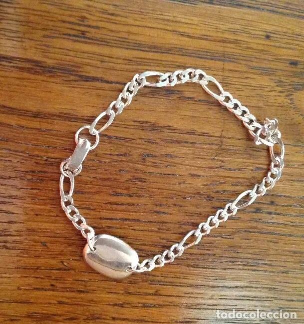 Joyeria: PULSERA DE PLATA DE LEY. VINTAGE. PLACA GRABABLE - Foto 5