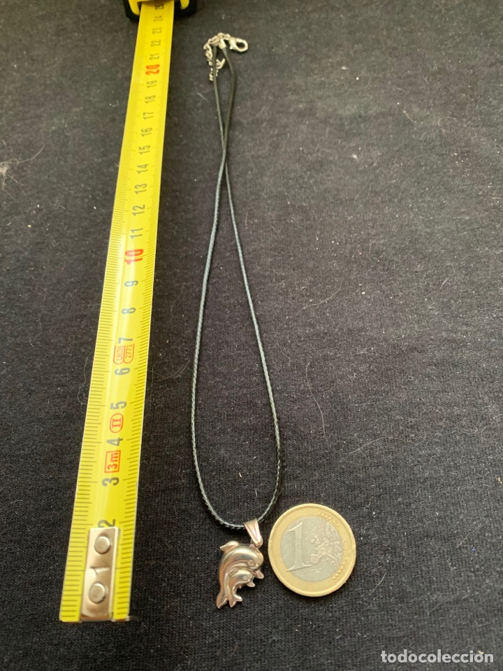 Joyeria: Colgante 2 delfines en plata en cord&oacute;n negro - Foto 2