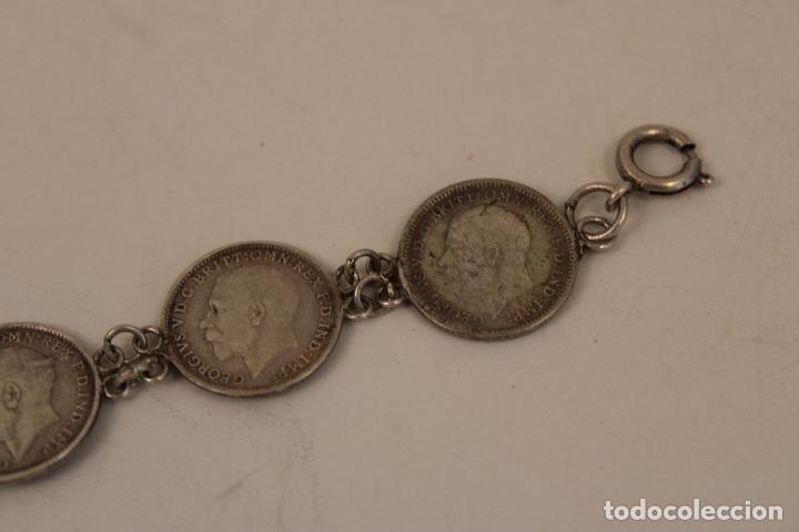 Joyeria: PULSERA MONEDAS PLATA STERLING DE GEORGE V. 1920. - Foto 5