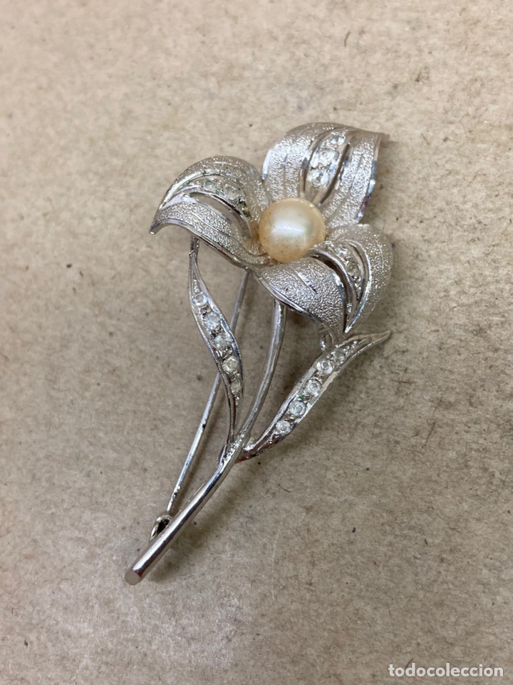 Joyeria: Broche de plata rodiado con perla /B91 - Foto 1