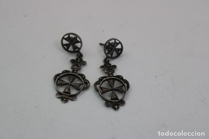Joyeria: pendientes antiguos de plata - Foto 3