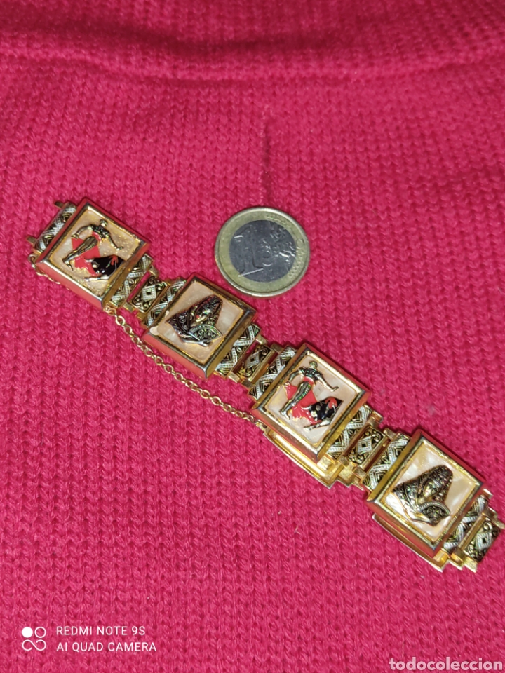 Joyeria: Pulsera damasquinada,Toledo,Vintage - Foto 2