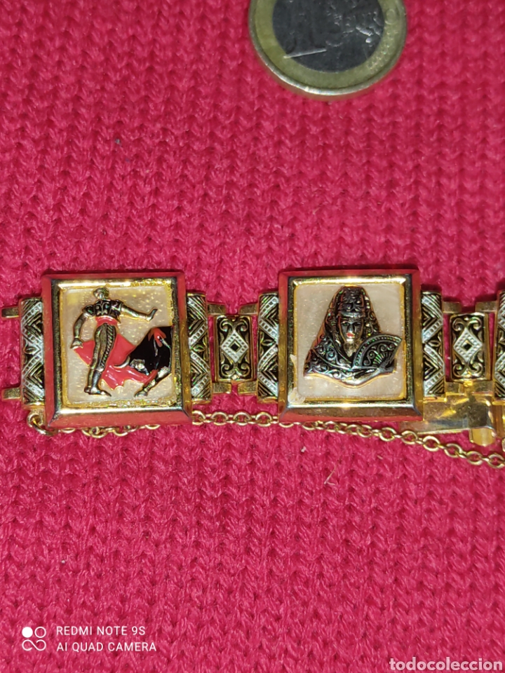 Joyeria: Pulsera damasquinada,Toledo,Vintage - Foto 3