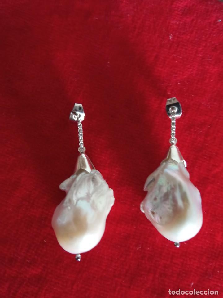 Joyeria: Pendientes de perlas Keshi y plata de ley 925 - Foto 2