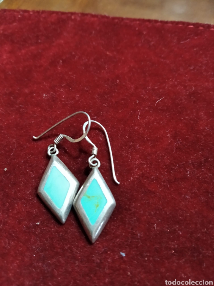 Joyeria: Preciosos pendientes de plata y turquesas - Foto 1
