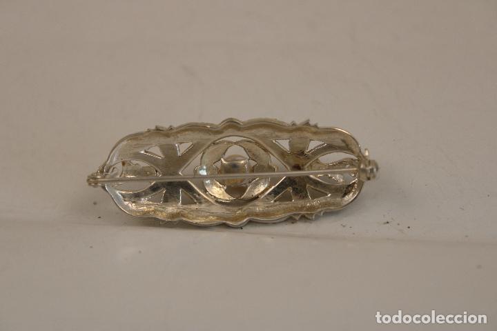 Joyeria: broche antiguo plata 925 con marquesitas - Foto 3