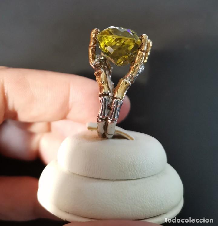 Joyeria: Anillo de plata y oro con gran Cuarzo Lim&oacute;n - Foto 2