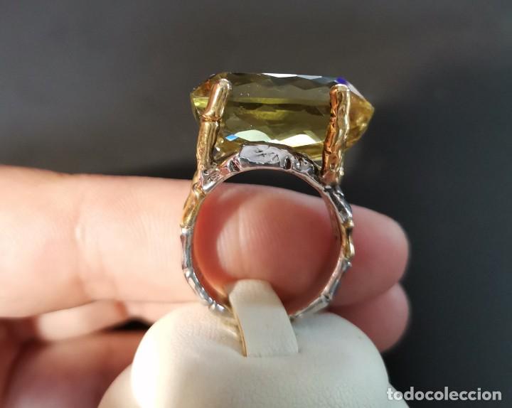 Joyeria: Anillo de plata y oro con gran Cuarzo Lim&oacute;n - Foto 3