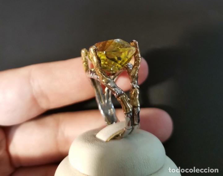 Joyeria: Anillo de plata y oro con gran Cuarzo Lim&oacute;n - Foto 4