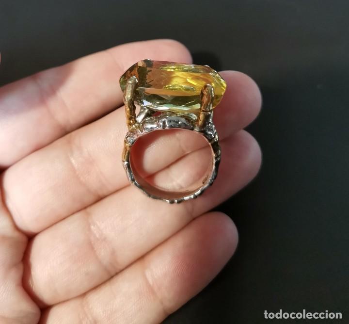 Joyeria: Anillo de plata y oro con gran Cuarzo Lim&oacute;n - Foto 7