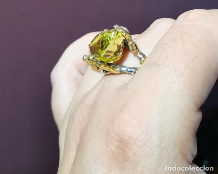 Joyeria: Anillo de plata y oro con gran Cuarzo Lim&oacute;n - Foto 13