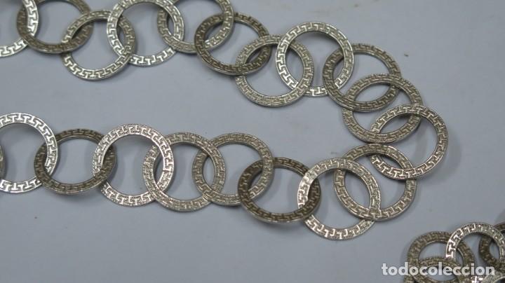Joyeria: CONJUNTO DE PULSERA Y COLLAR. GRECA TIPO VERSACE. PLATA - Foto 9