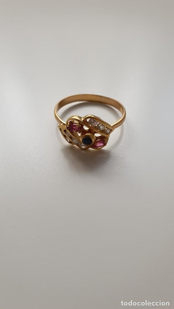 Joyeria: Anillo de oro con piedras rosa - Foto 1