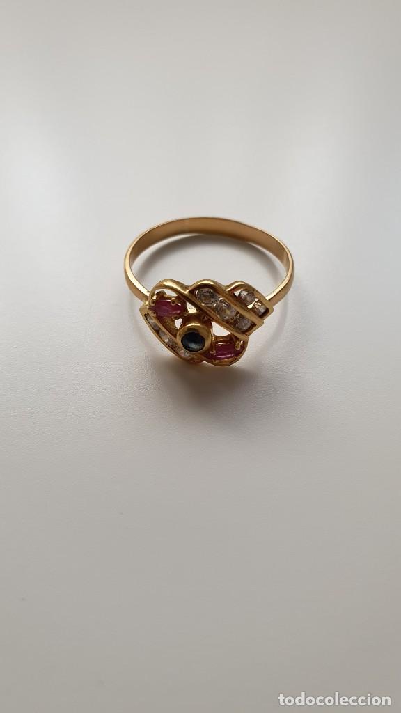 Joyeria: Anillo de oro con piedras rosa - Foto 2
