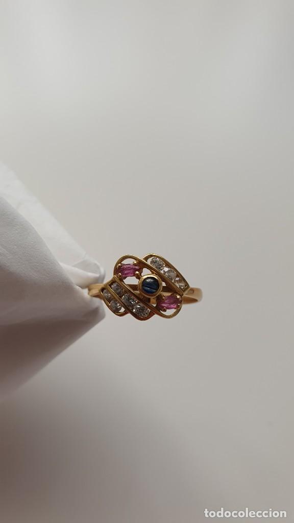 Joyeria: Anillo de oro con piedras rosa - Foto 3