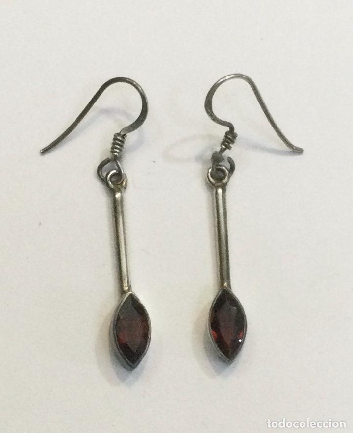 Joyeria: Pendientes en plata ley y granates. NUEVOS - Foto 1