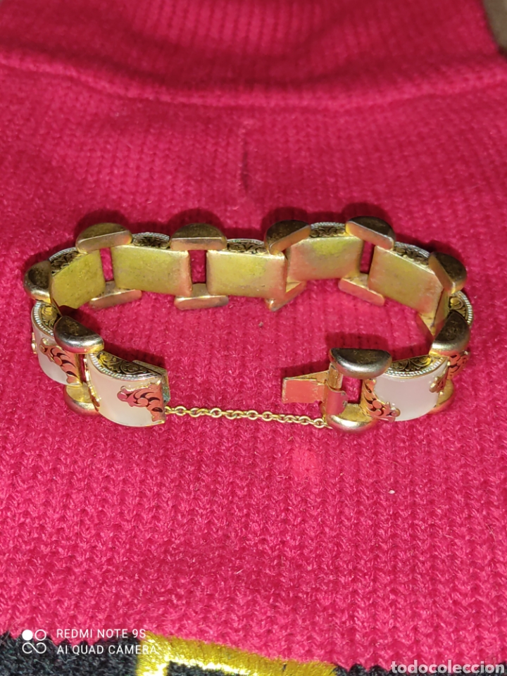 Joyeria: Antigua pulsera damasquinada,Toledo. - Foto 8
