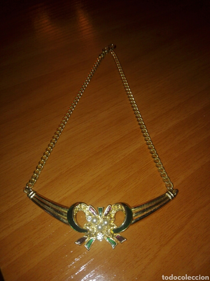 Joyeria: Gargantilla chapada en oro 9k y pedrer&iacute;a - Foto 1