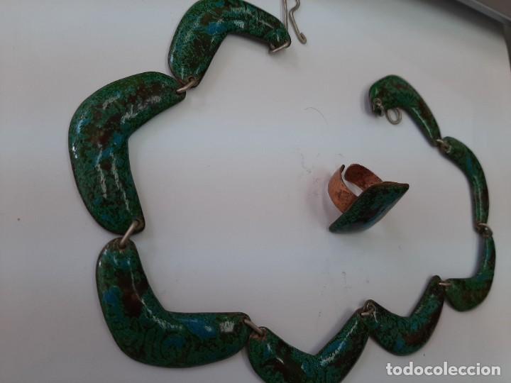 Joyeria: Collar + anillo joyer&iacute;a artistica bronce esmaltes - Foto 2