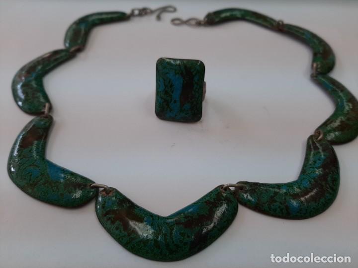 Joyeria: Collar + anillo joyer&iacute;a artistica bronce esmaltes - Foto 8