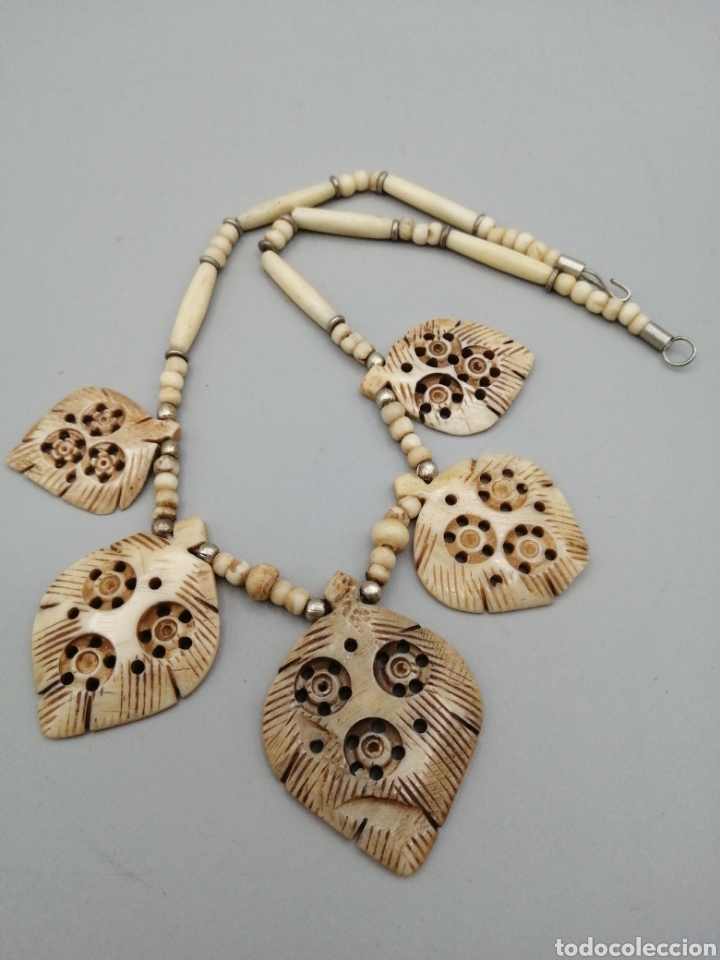 Joyeria: Antiguo collar hueso tallado - Foto 2