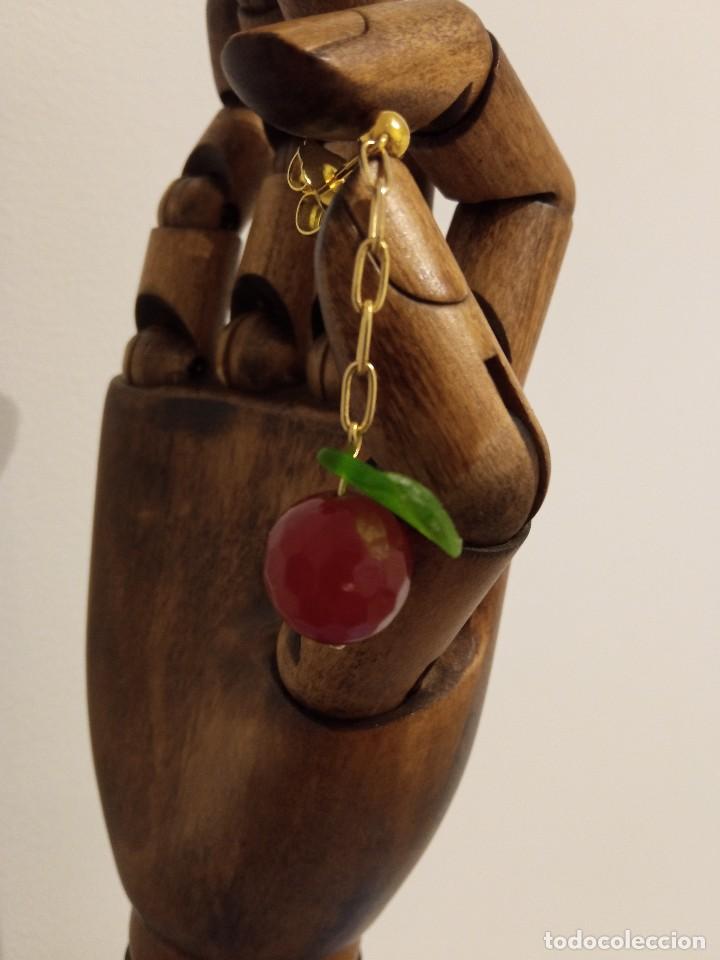 Joyeria: Pendientes de &aacute;gata roja y hoja - Foto 3