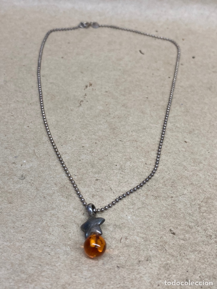 Joyeria: Cadena y colgante de plata y &Aacute;mbar - Foto 1