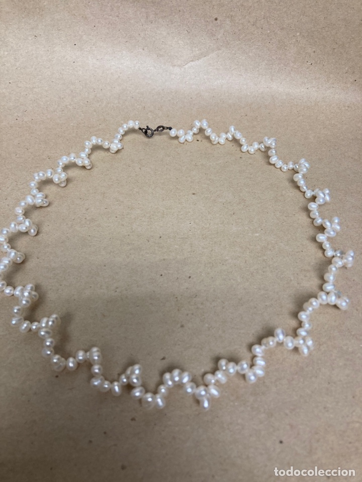 Joyeria: Collar/ gargantilla de perlas y cierre de plata - Foto 1
