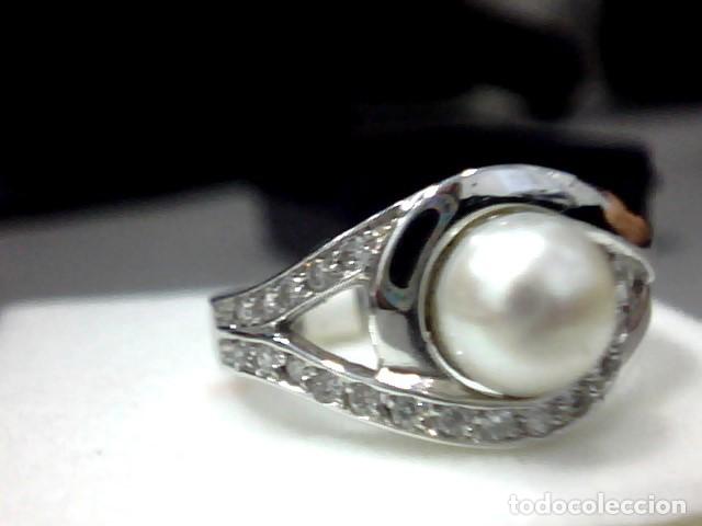 Joyeria: Anillo oro blanco 18 kts con perla - Foto 2