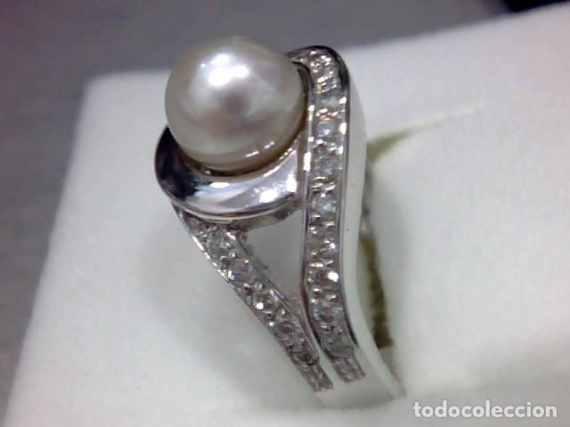 Joyeria: Anillo oro blanco 18 kts con perla - Foto 5