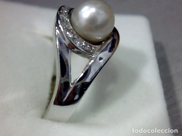 Joyeria: Anillo oro blanco 18 kts con perla - Foto 6