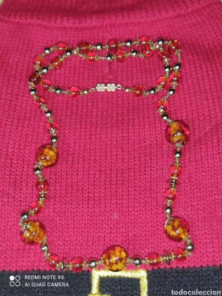 Joyeria: Collar largo de cristal de Murano imitando a &aacute;mbar. - Foto 3