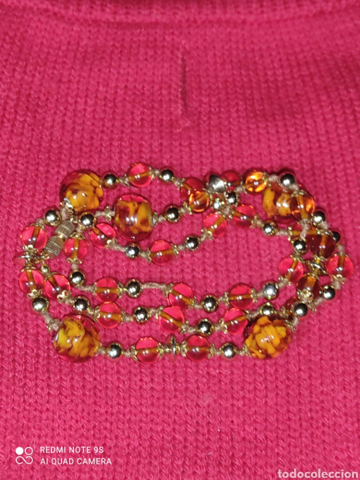 Joyeria: Collar largo de cristal de Murano imitando a &aacute;mbar. - Foto 4