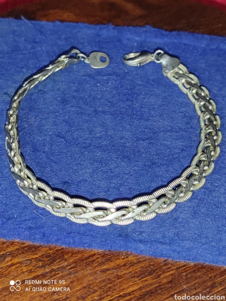 Joyeria: Pulsera plateada trenzada.Vintage. - Foto 2