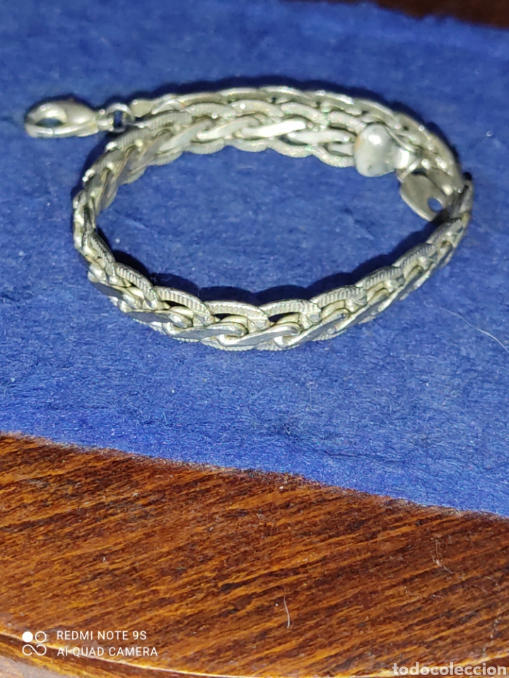 Joyeria: Pulsera plateada trenzada.Vintage. - Foto 4