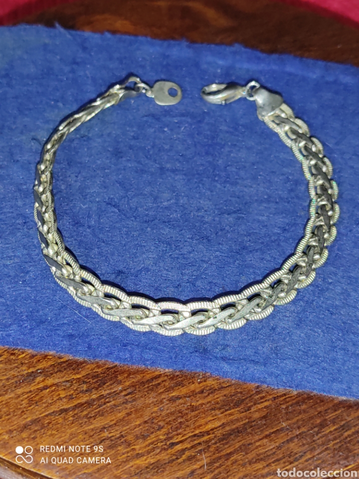 Joyeria: Pulsera plateada trenzada.Vintage. - Foto 1