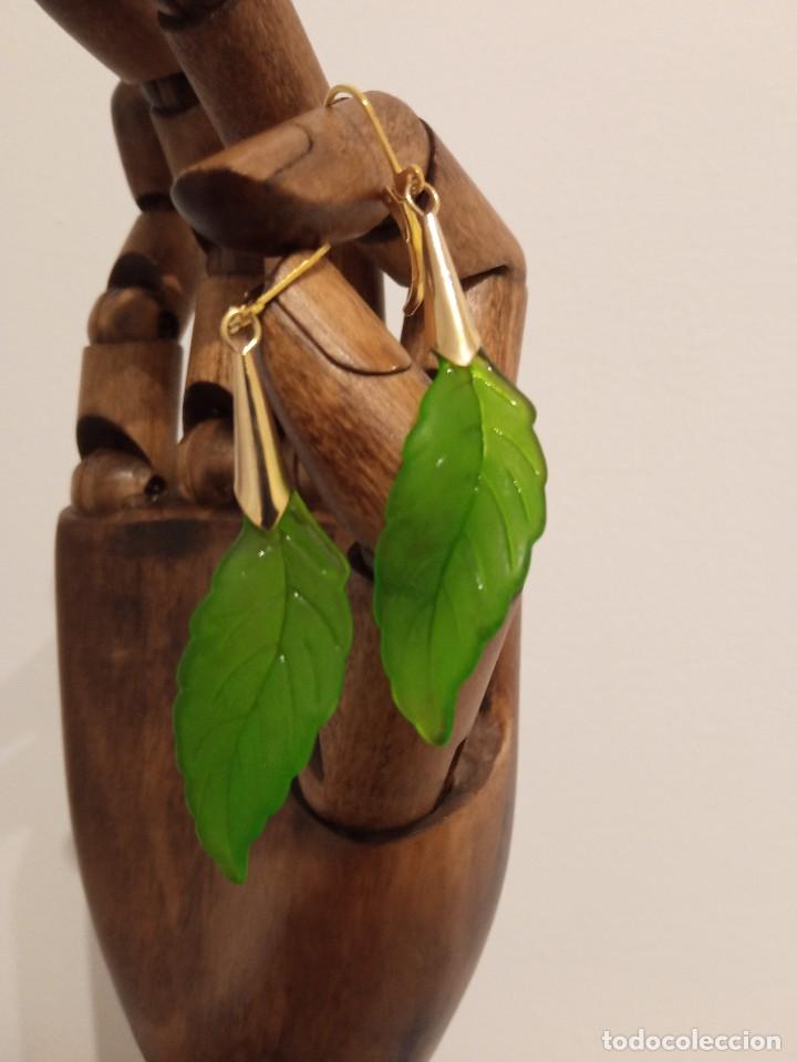 Joyeria: Pendientes de hoja y ba&ntilde;o oro - Foto 1