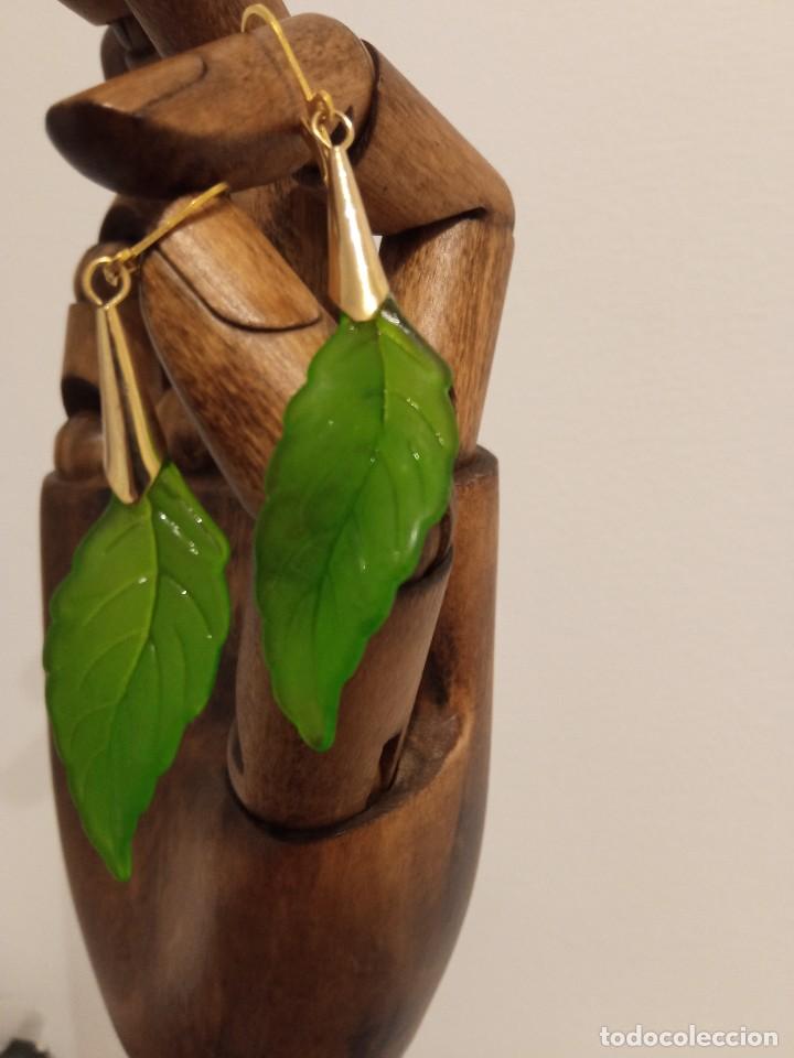 Joyeria: Pendientes de hoja y ba&ntilde;o oro - Foto 2