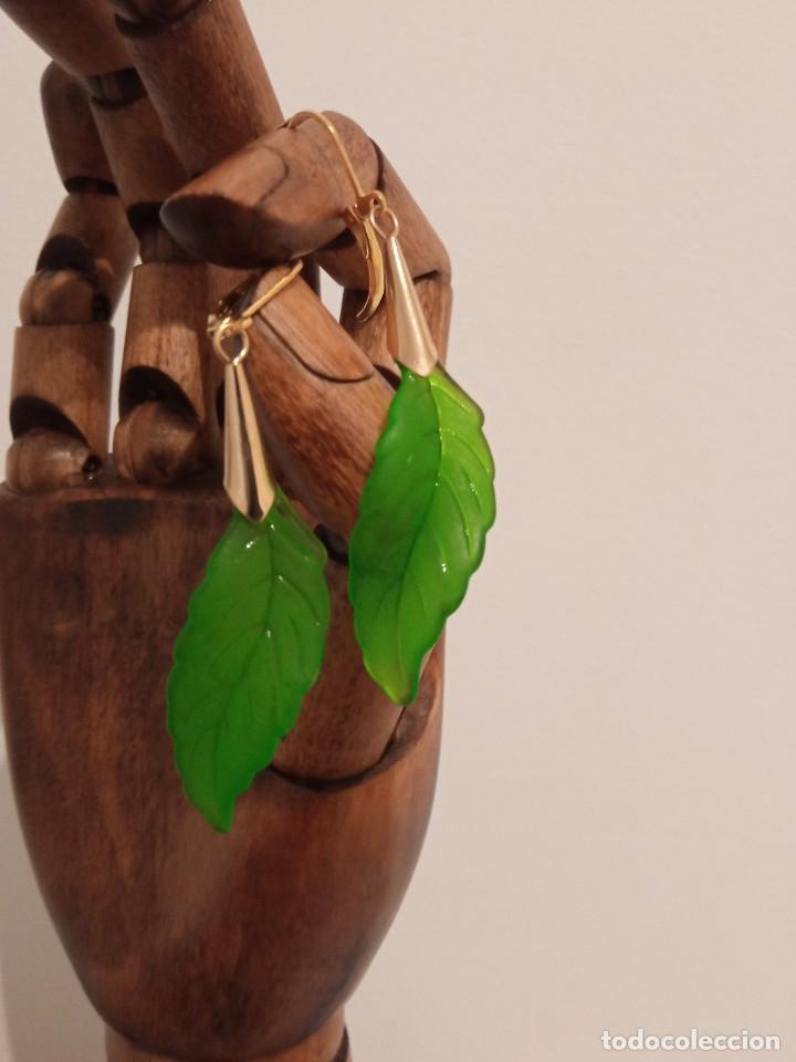 Joyeria: Pendientes de hoja y ba&ntilde;o oro - Foto 4